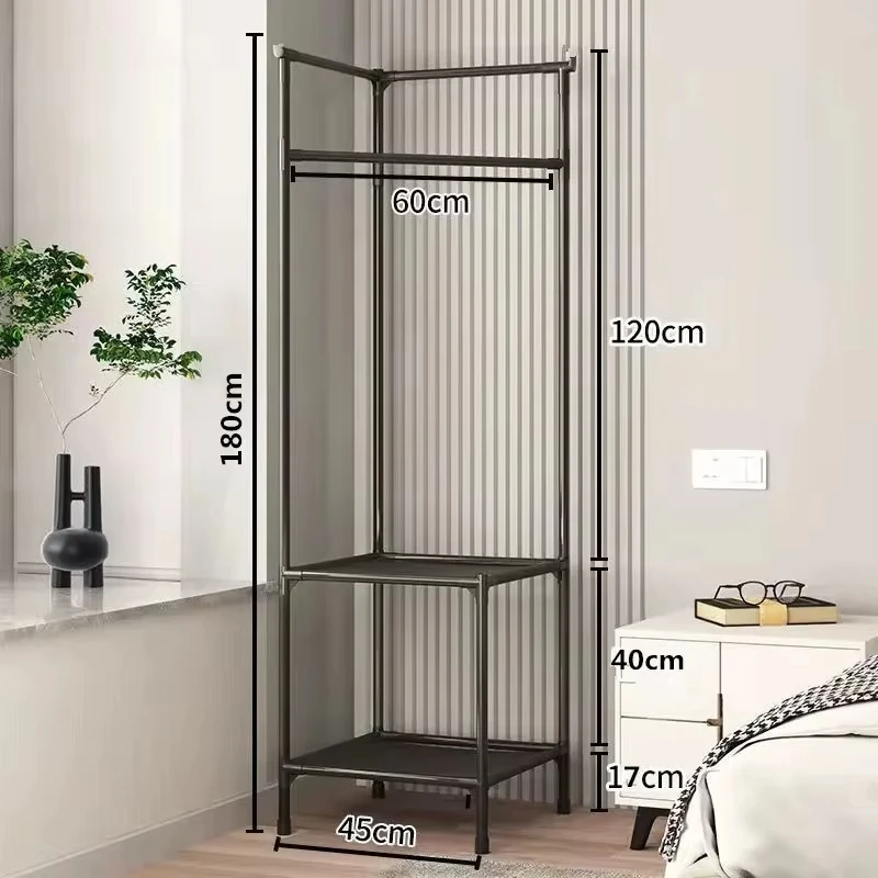 Corner Coat Hat Rack Multifunction Multi-Layer Floor Standing Corner Hanger Detachable Removable Metal Clothing Storage Shelf thumbnail 4