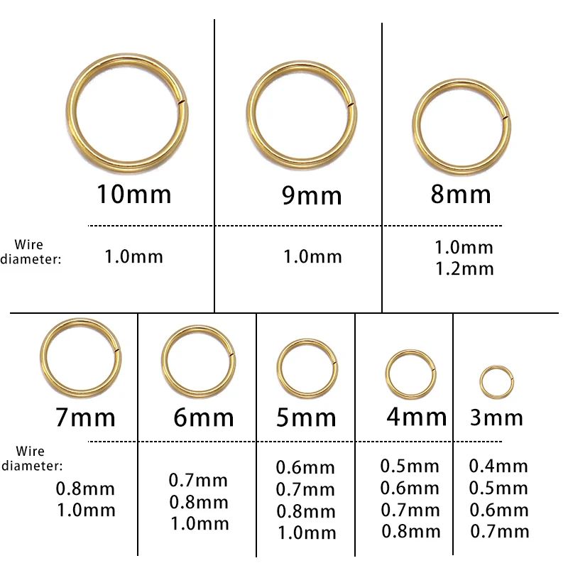 100-200pcs/lot Stainless Steel Open Jump Ring Gold Silver Color Split Rings Single Loop Rings For Jewelry Making Necklace Making thumbnail 2