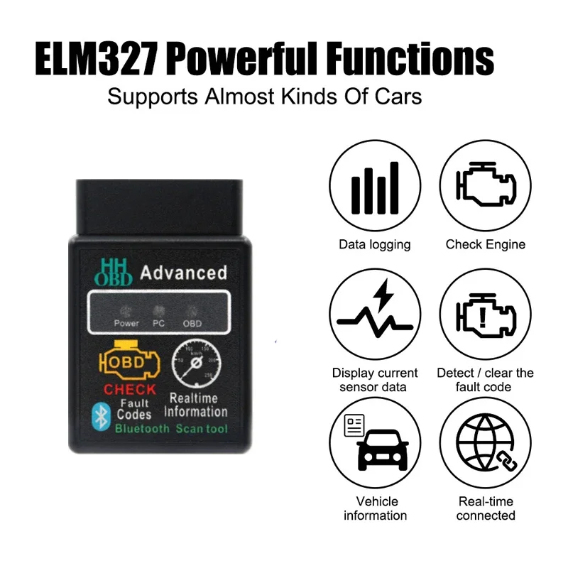 Mini ELM327 OBD2 Code Reader Scanner Bluetooth Car Fault Detector Engine Diagnostic Tool V1.5/V2.1 For Automotive Motorcycle thumbnail 2