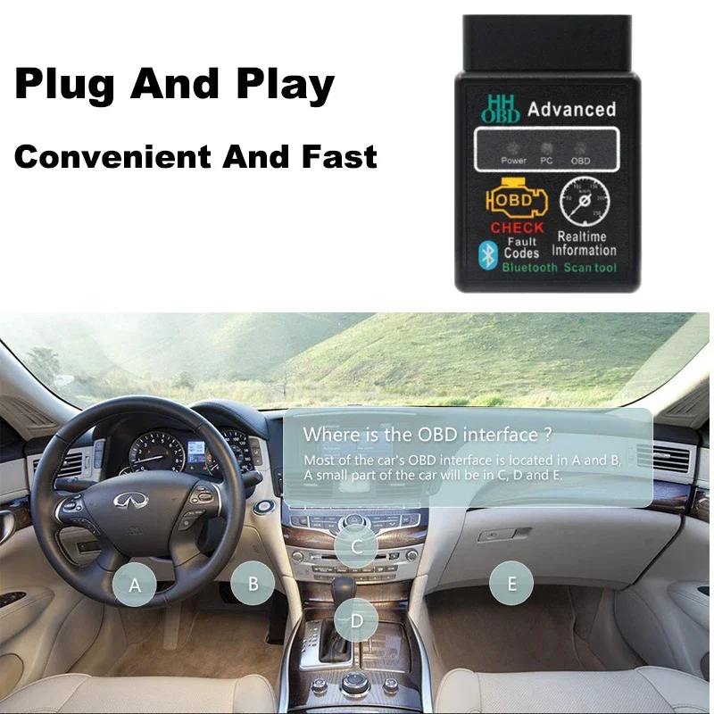 Mini ELM327 OBD2 Code Reader Scanner Bluetooth Car Fault Detector Engine Diagnostic Tool V1.5/V2.1 For Automotive Motorcycle thumbnail 3