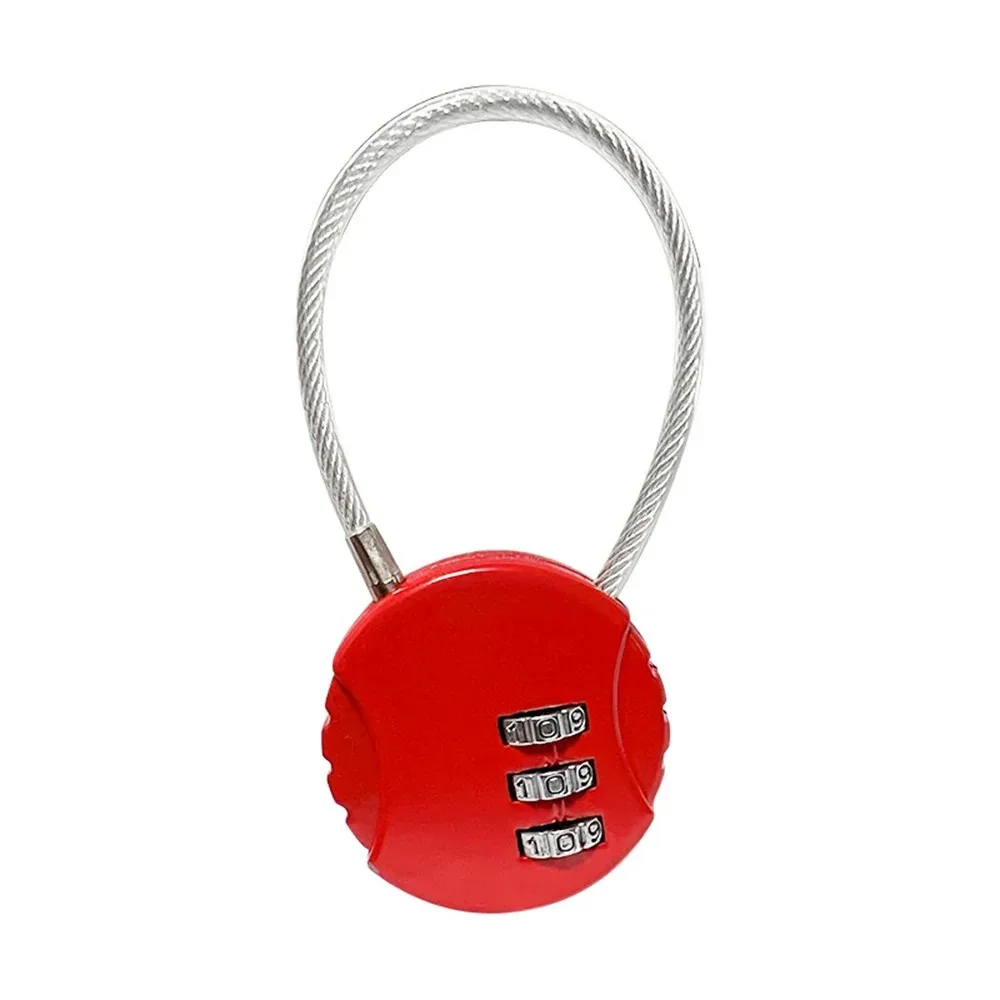 Round Steel Wire Rope Combination Lock for Luggage, Bags, Backpacks, Handle Cases, Mini Three-digit Combination Padlock thumbnail 5