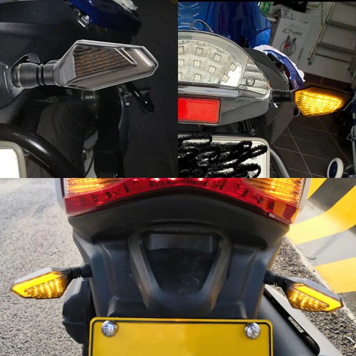 Universal Motorcycle Turn Signals Left Amber Blinkers Indicators Super Bright Motorbike Lamp Flashers Signal Tail Light Scooter thumbnail 6