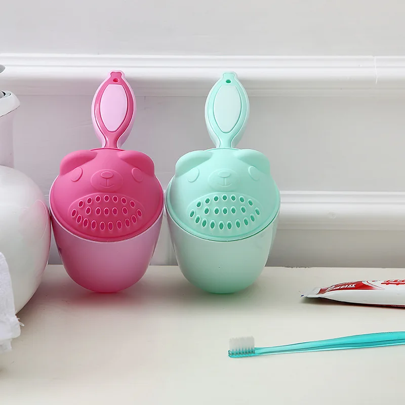 Baby Shampoo Cup Cute Cartoon Bear Toddle Shower Spoons Multifunction Kids Toothbrush Cup Shower Head Washing Hair Cup Bath Tool thumbnail 4