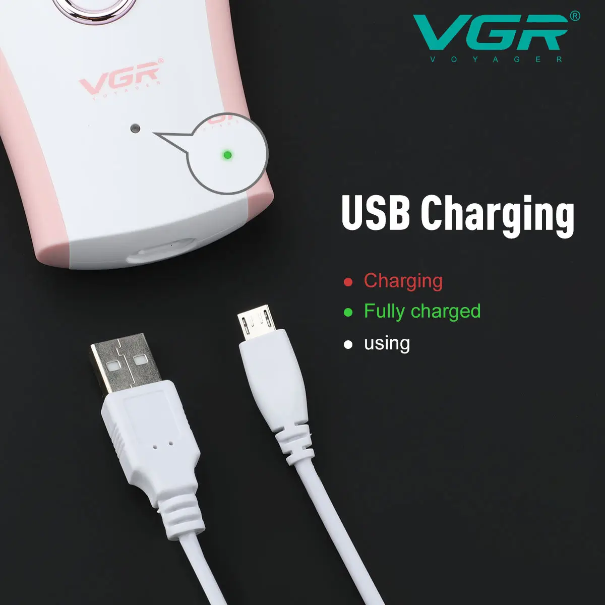 VGR 705 Epilator Professional Epilator Hair Remover Rechargeable Hair Remover Women Hair Remover Portable Electric Epilator thumbnail 6