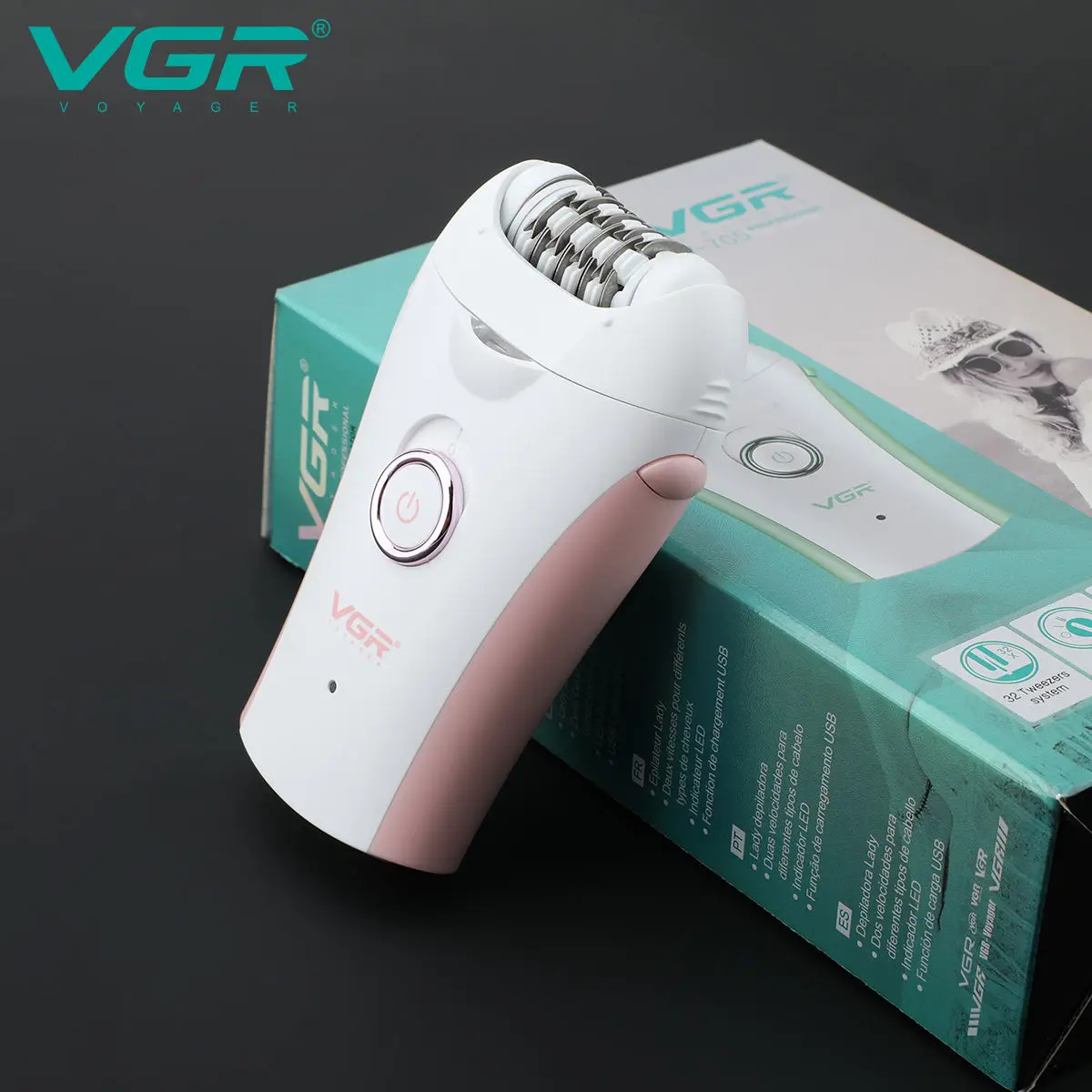 VGR 705 Epilator Professional Epilator Hair Remover Rechargeable Hair Remover Women Hair Remover Portable Electric Epilator thumbnail 3