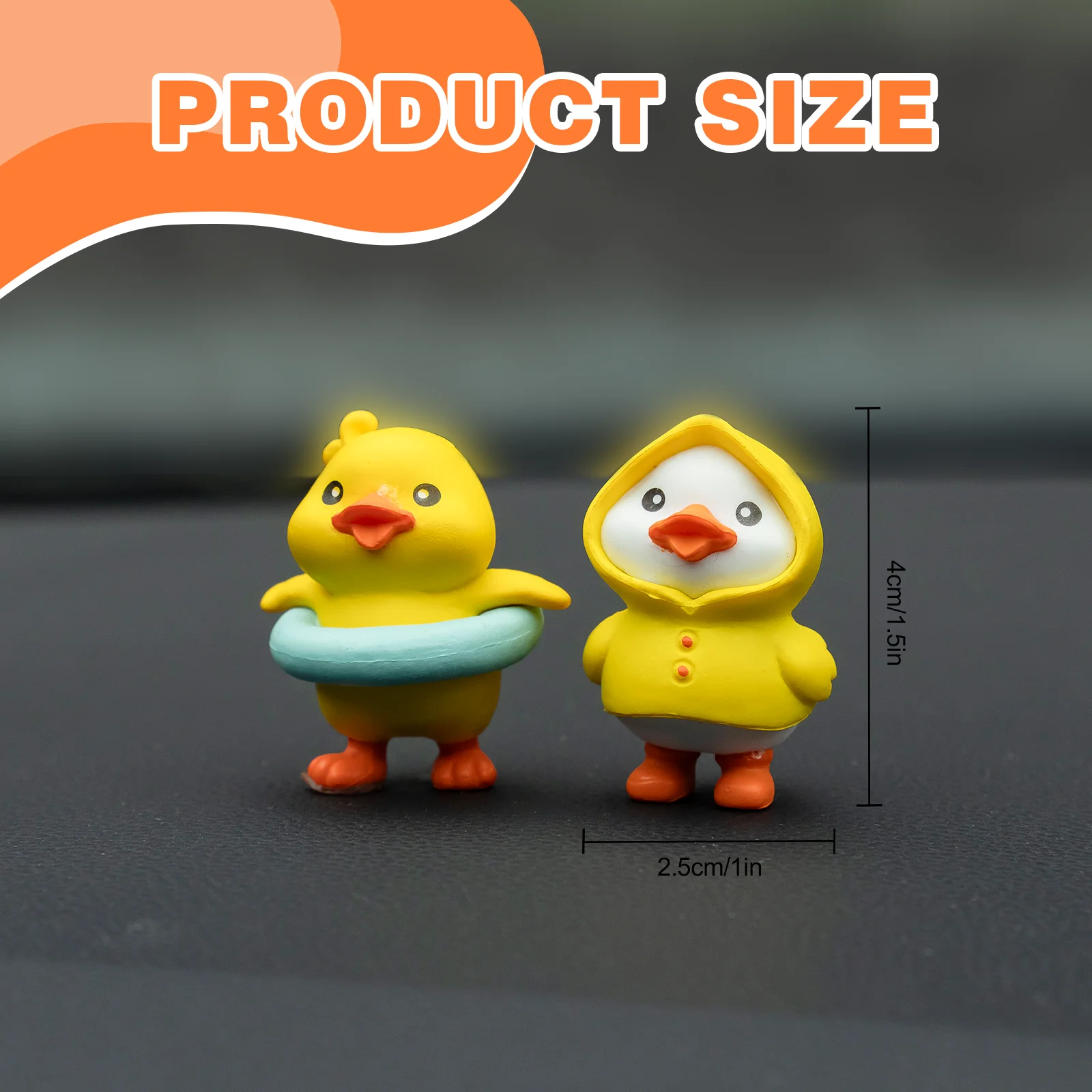 MuMyer Yellow Duck Car Dashboard Decorations 6Pcs Cute Little Duck Car Ornaments Set for Car Interior Home Desk Ornaments thumbnail 2