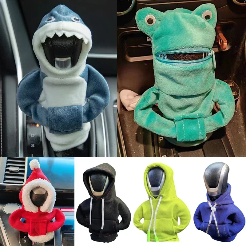 Car Hand Handle Gear Sweatshirt Shark Frog Hoodie Shift Cap Fashion Shift Hoodie Car Shift Knob Cover Car Fashion Accessories thumbnail 2