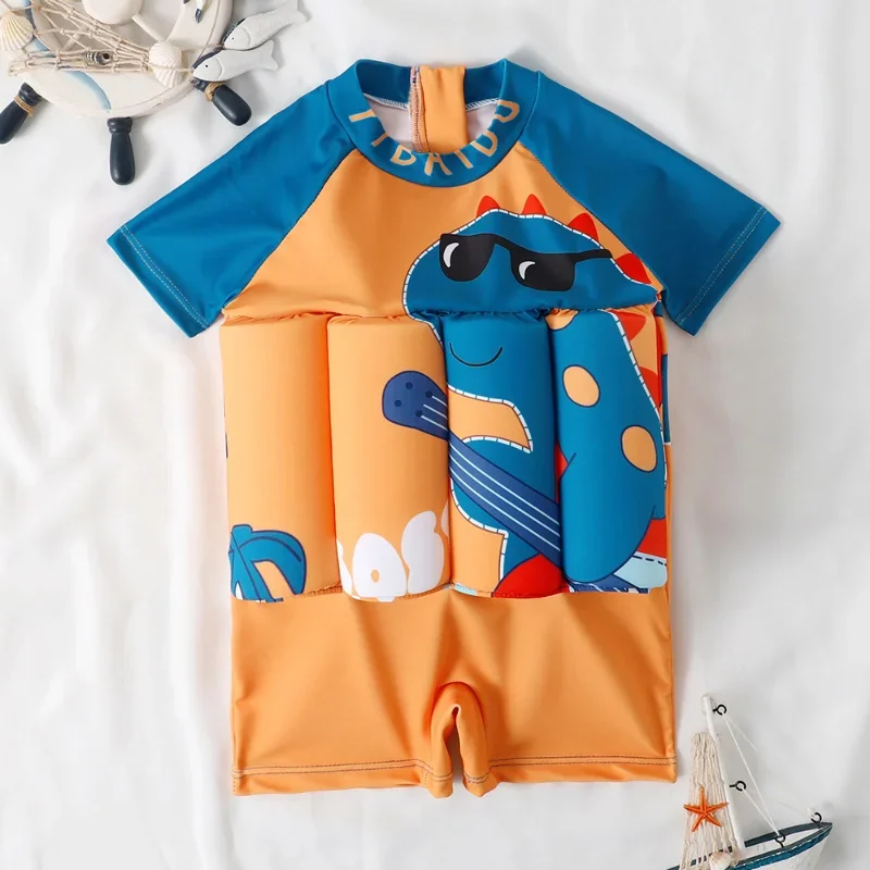 Children's Buoyancy Swimsuit Cartoon Print Swimwear Kid One-Piece Floating Rash Guards Bathing Clothes Boys Girls Swimming Suits thumbnail 6