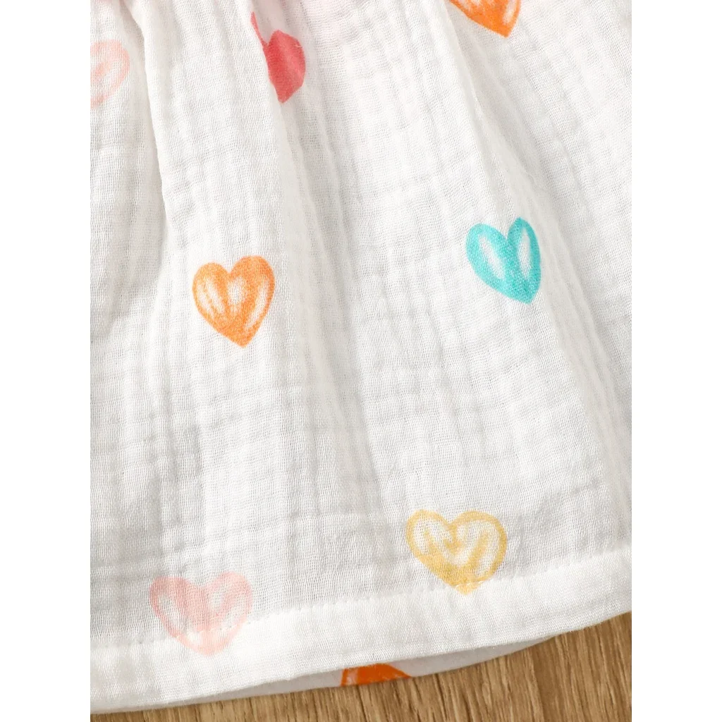 2PCS Dress Clothes Set Newborn Baby Girl Love Print Sleeveless Dress With Hat Summer Fashion Cute Wear for Infant Girl 0-9Months thumbnail 5