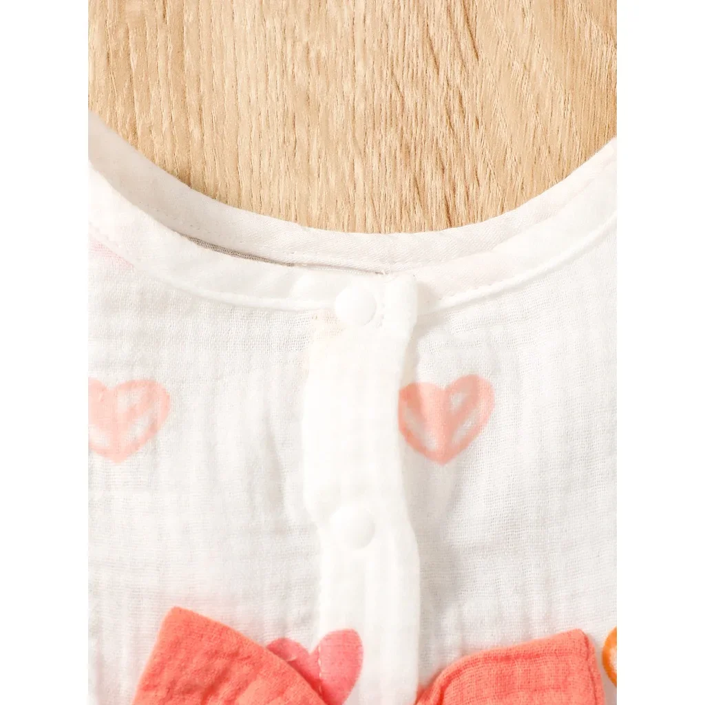 2PCS Dress Clothes Set Newborn Baby Girl Love Print Sleeveless Dress With Hat Summer Fashion Cute Wear for Infant Girl 0-9Months thumbnail 4