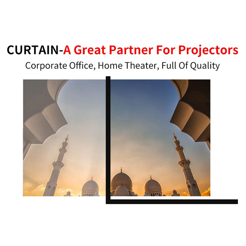 Portable Projector Screen Simple Curtain Anti-Light 60/70/80/100/120 Inches Projection Screens for Home Outdoor Office Projector thumbnail 2