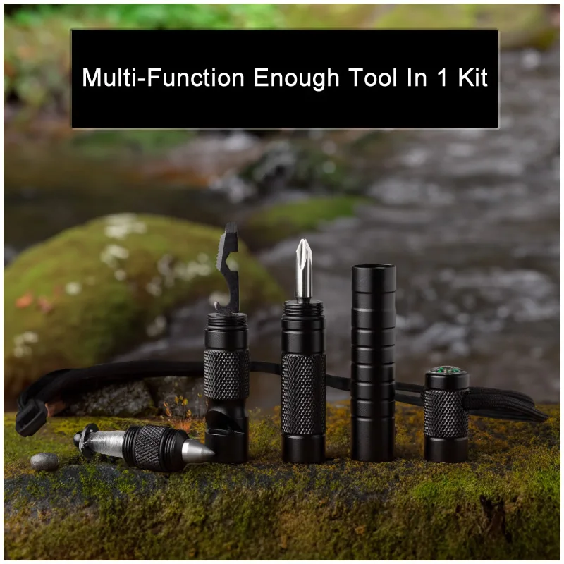 10-IN-1 Multi Function Portable Self Defense Pen Outdoor Survival Tool Fishing Whistle/Compass/Wrench/Screwdriver/Window Breaker thumbnail 3