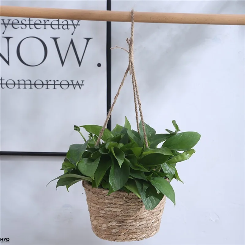 Garden Hanging Planter Macrame Plant Storage Basket Jute Rope Woven Indoor Outdoor Flower Pot Holder Plant Hangers Home Decor thumbnail 4