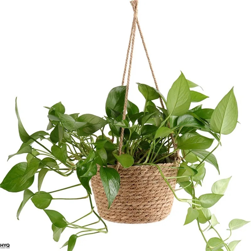 Garden Hanging Planter Macrame Plant Storage Basket Jute Rope Woven Indoor Outdoor Flower Pot Holder Plant Hangers Home Decor thumbnail 6
