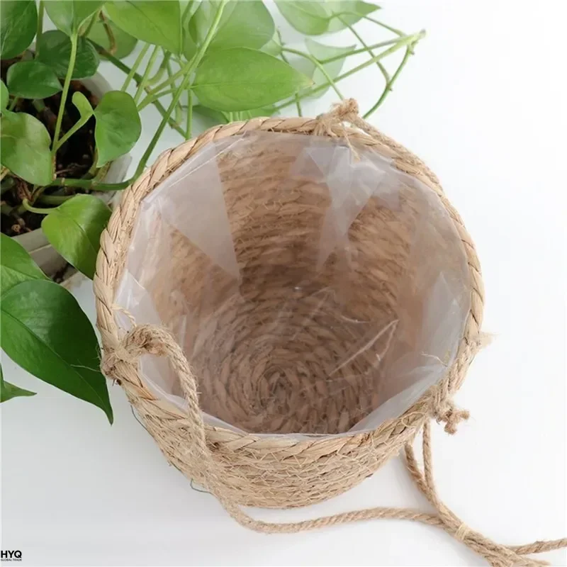 Garden Hanging Planter Macrame Plant Storage Basket Jute Rope Woven Indoor Outdoor Flower Pot Holder Plant Hangers Home Decor thumbnail 2