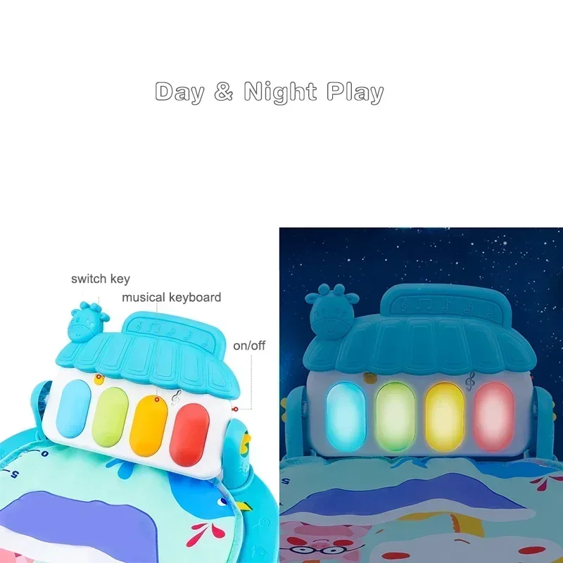 Baby Activity Gym Rack Musical Newborn Piano Keyboard Crawling Blanket Pedal Play Mat Early Education 0-36 Months Toy Gifts thumbnail 4