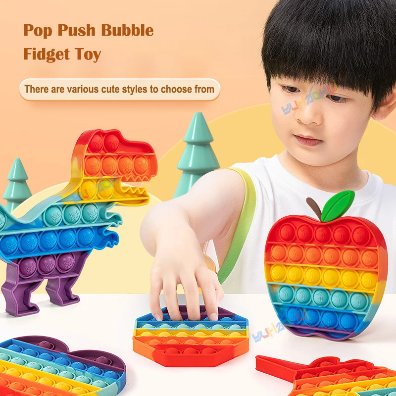 Rainbow Pop Push Bubblle Fidget Anti Stress Relief Toys for Adult Children Special Needs Sensory Toys Interactive Toys for Kids thumbnail 2