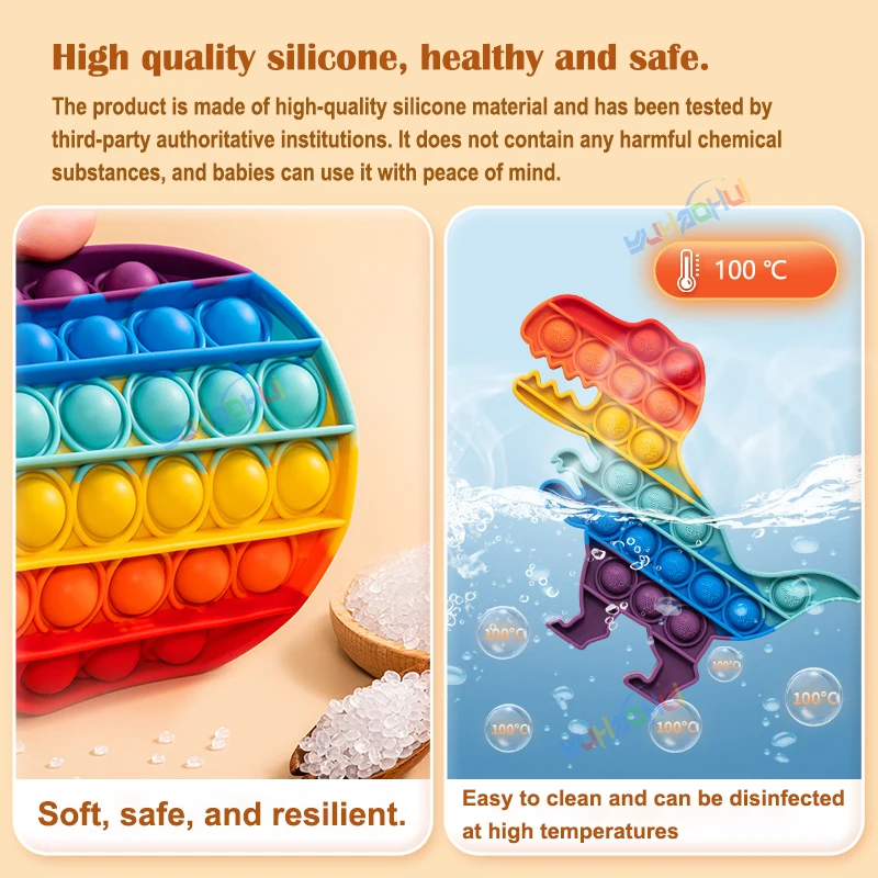 Rainbow Pop Push Bubblle Fidget Anti Stress Relief Toys for Adult Children Special Needs Sensory Toys Interactive Toys for Kids thumbnail 5