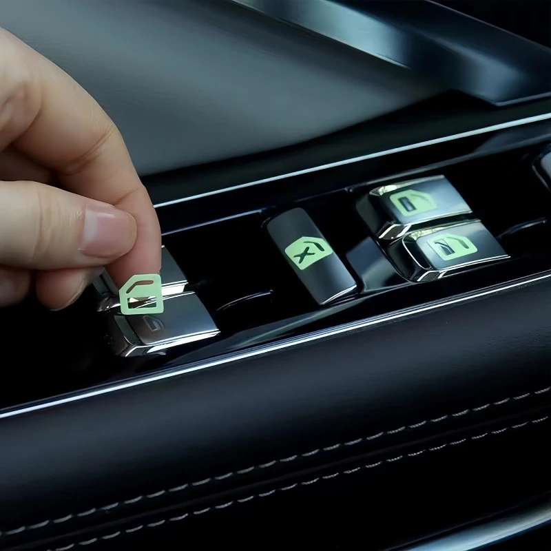 18Pcs/set Car Function Button Switch Button Fluorescent Stickers Waterproof Wear-resistant Car Interior Decoration Stickers thumbnail 4