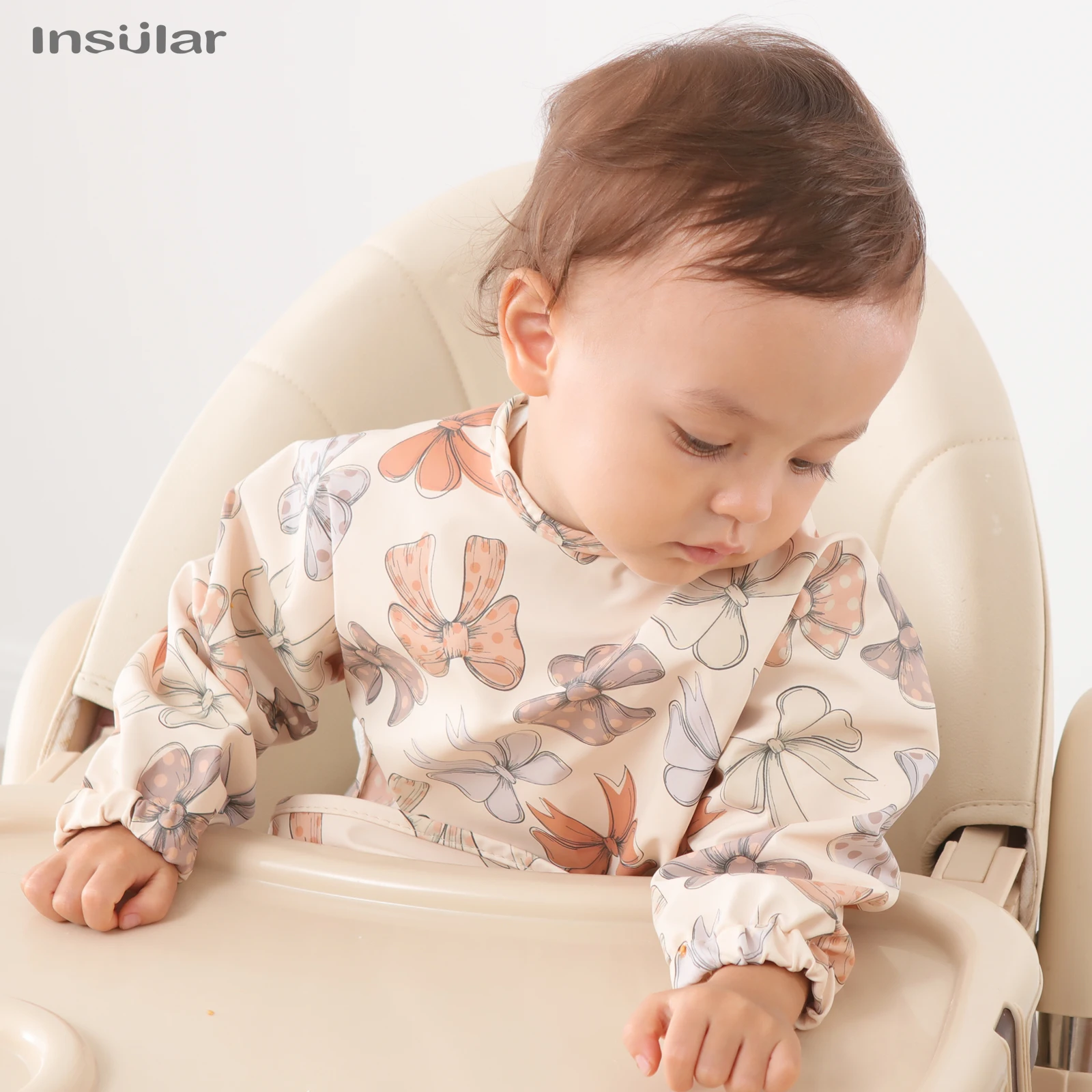 New Children Feeding Aprons Long sleeve Baby bib with Pocket Full Cover Baby Bibs with Pocket waterproof long sleeve bibs thumbnail 5
