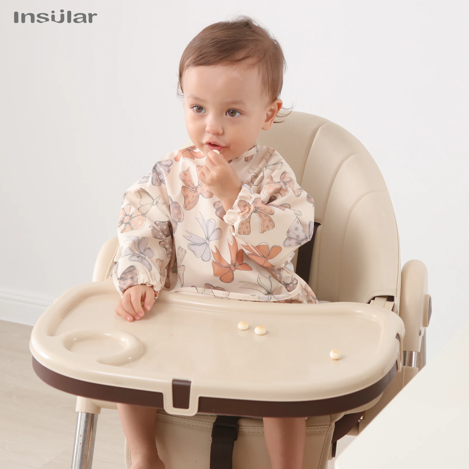 New Children Feeding Aprons Long sleeve Baby bib with Pocket Full Cover Baby Bibs with Pocket waterproof long sleeve bibs thumbnail 2