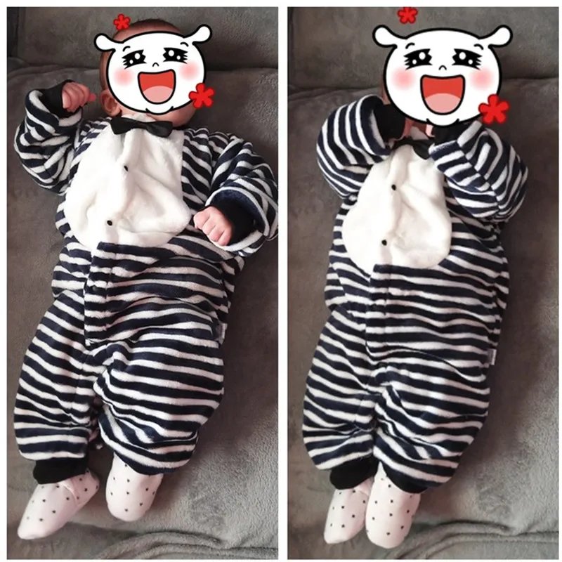 Newborn Baby Spring Winter Clothes Infant Jacket for Girls Jumpsuit for Boys Soft Flannel Bebe Romper Baby Clothes 0-18 Month thumbnail 3