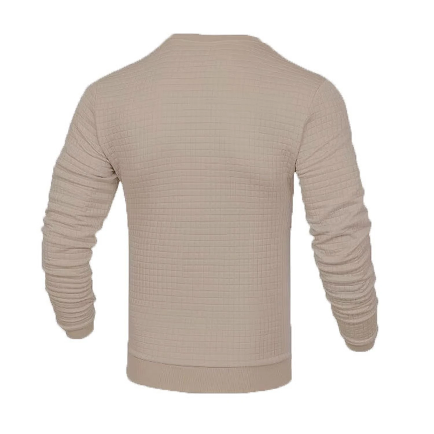 Men's coat fashion small check Waffle youth round neck jacquard check hoodie thumbnail 2