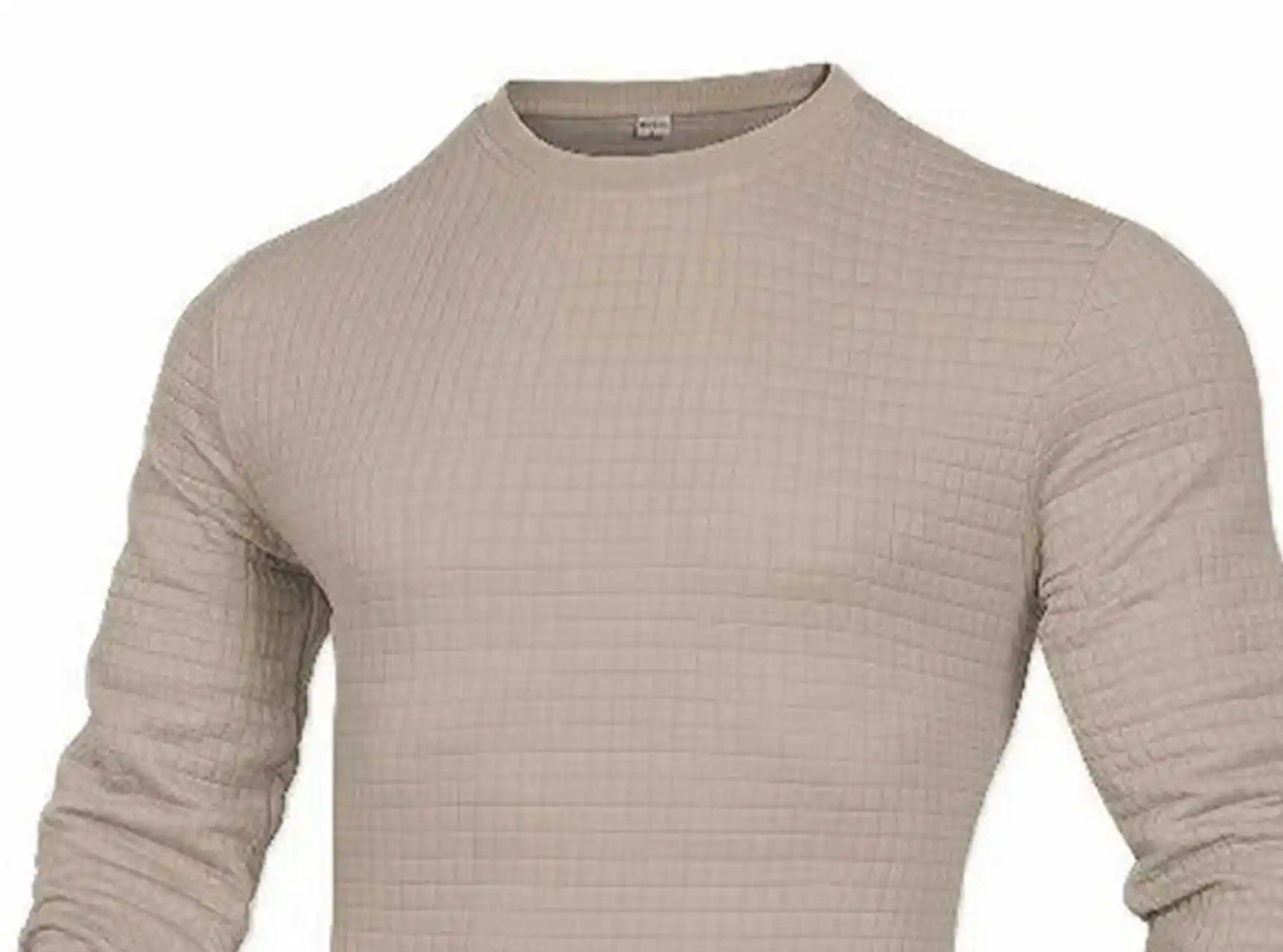 Men's coat fashion small check Waffle youth round neck jacquard check hoodie thumbnail 5