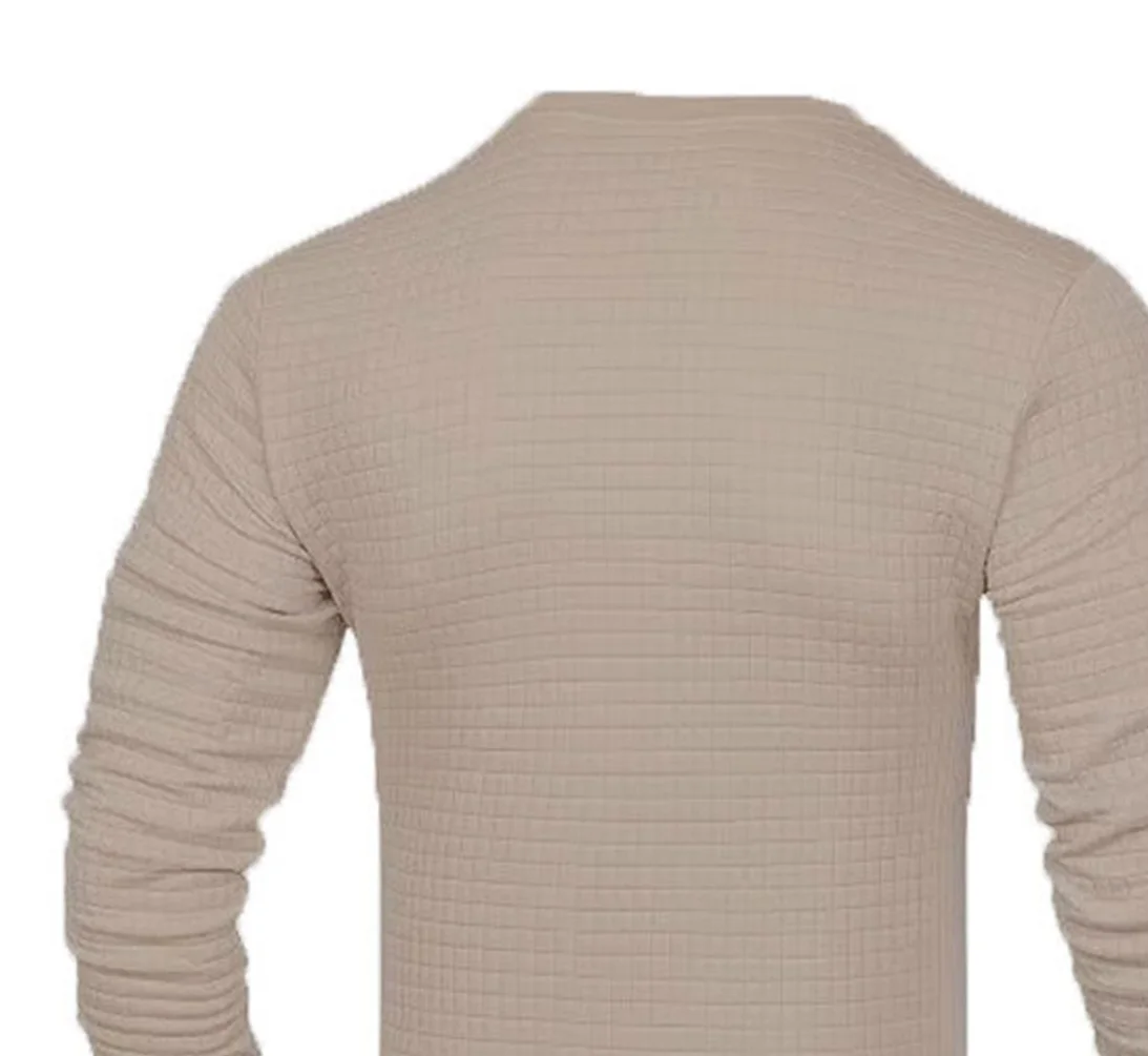 Men's coat fashion small check Waffle youth round neck jacquard check hoodie thumbnail 6