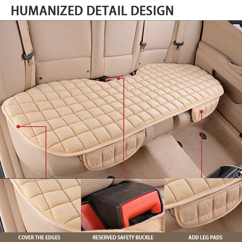 SEAMETAL Soft Car Seat Cover Skin-Friendly Plush Automotive Seat Cushion Anti Slip Auto Seat Protector Universal for Sedan Suv thumbnail 3