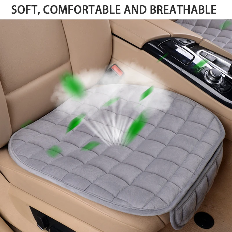 SEAMETAL Soft Car Seat Cover Skin-Friendly Plush Automotive Seat Cushion Anti Slip Auto Seat Protector Universal for Sedan Suv thumbnail 5
