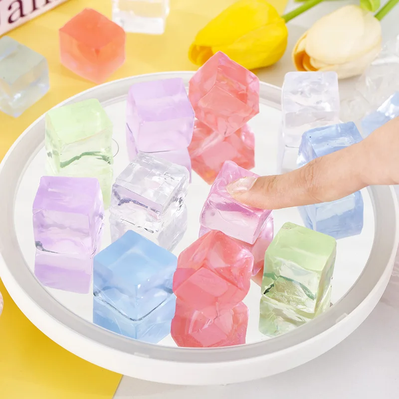 Square Ice Stress Ball Fidget Toys Stress Relief ADHD Autism Sensory Toys Soft Squishy Toys Party Favors Gifts for Kids Adults thumbnail 4