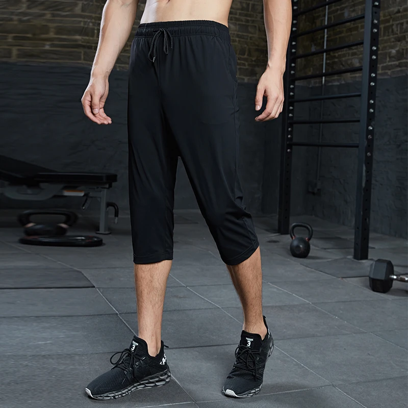 SONECHOKI Running Calf-length Pants Men Gym Joggers Loose Sport Trousers Printing Basketball Quick Dry Workout Bottom Male thumbnail 5
