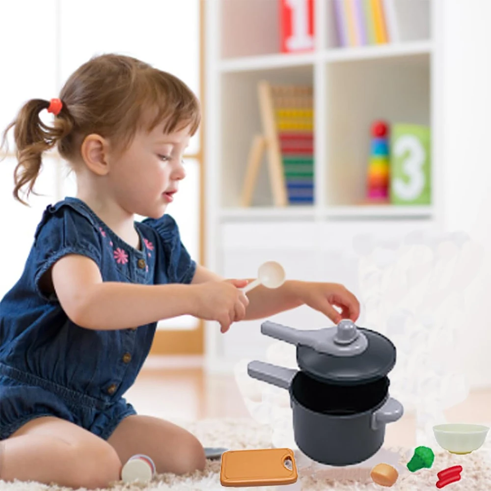 Kids Kitchen Toys Set 92/69/59 PCS Play Kitchen Accessories Kit with Play Pots Pretend Food Cooking Toy Toddler Girls Boy Gift thumbnail 4
