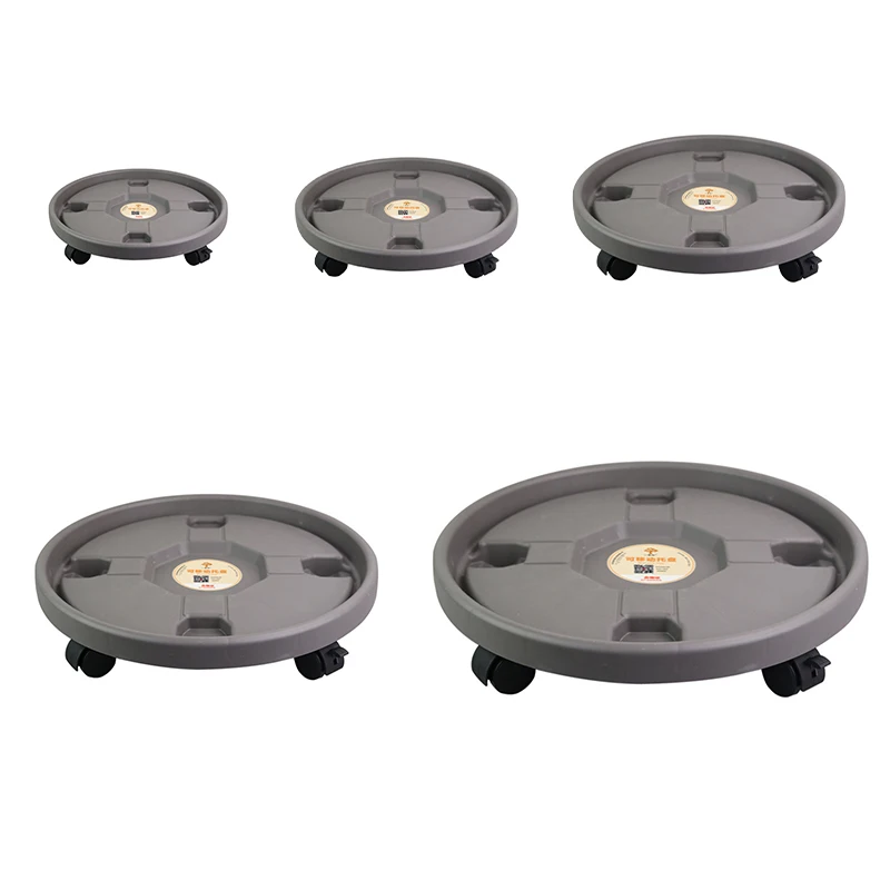 Universal Flower Pot Wheels Round Plastic Tray Heavy Duty Flower Pot Rack Plant Movable Rolling Potted Plant Stand With Rollers