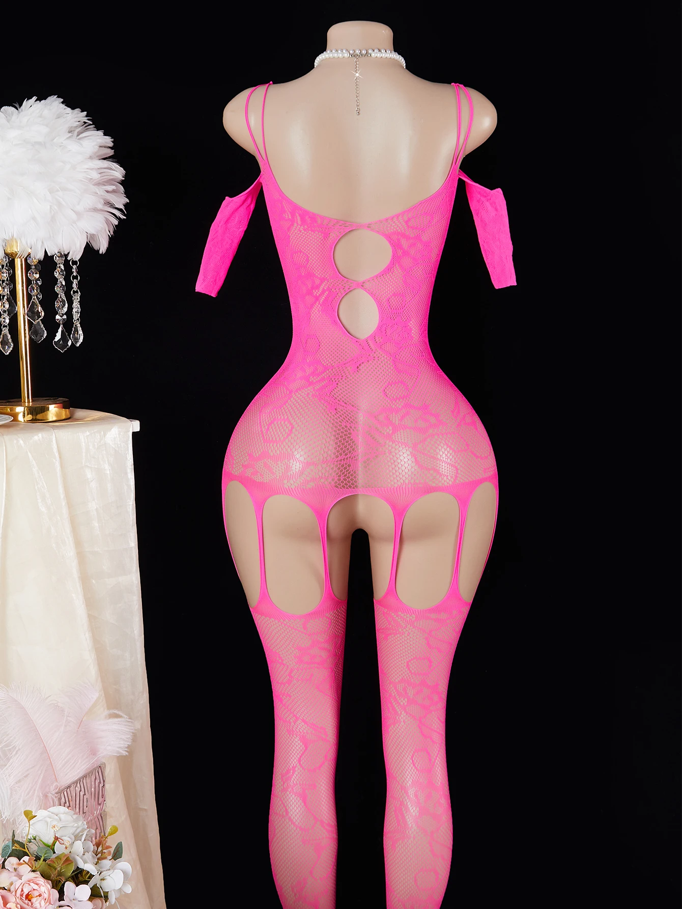 One Piece Open Bra Crotchless Underwear For Sex Lace Transparent Sexy Lingerie Plus Size Bodysuit Babydoll Dress Erotic Costumes thumbnail 4