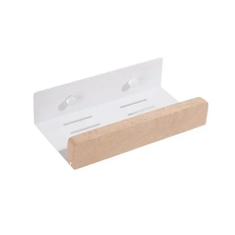 Beech woodbathroom shelf，Wall-Mounted Punch Storage Holders Racks, living room no-hole punching Storage Shelves，shelves for wall thumbnail 6