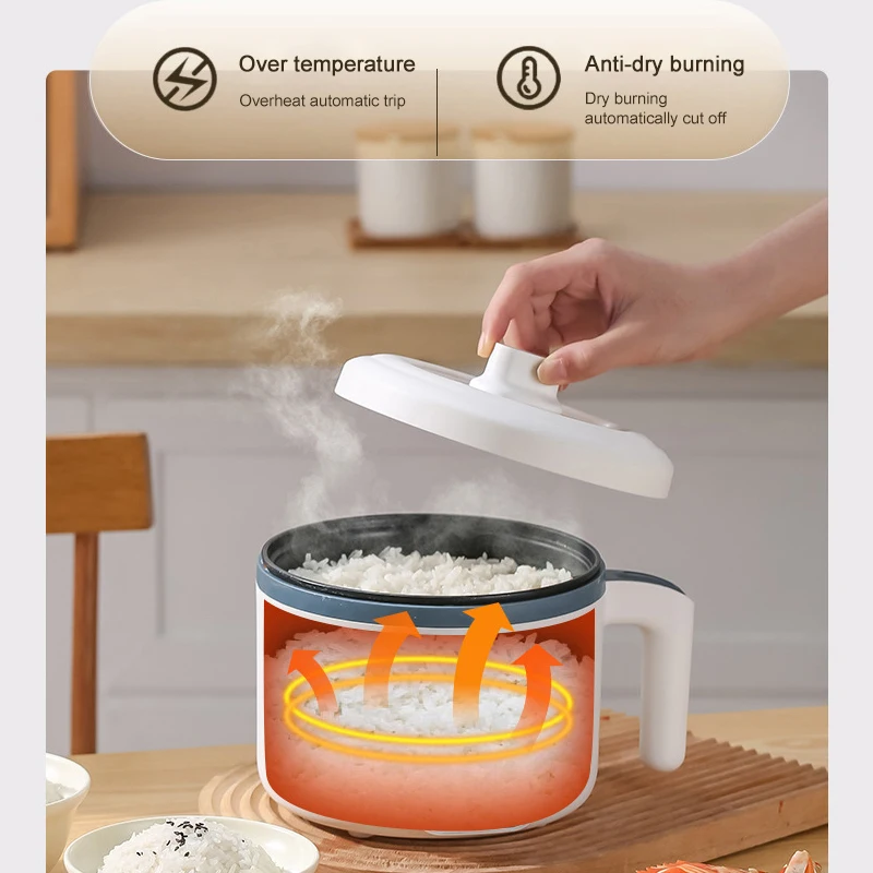 Mini Electric Rice Cooker Single Double Layer Intelligent Automatic Home Kitchen Cooker 1-2 People MultiCooker Steamed Rice Pot thumbnail 2