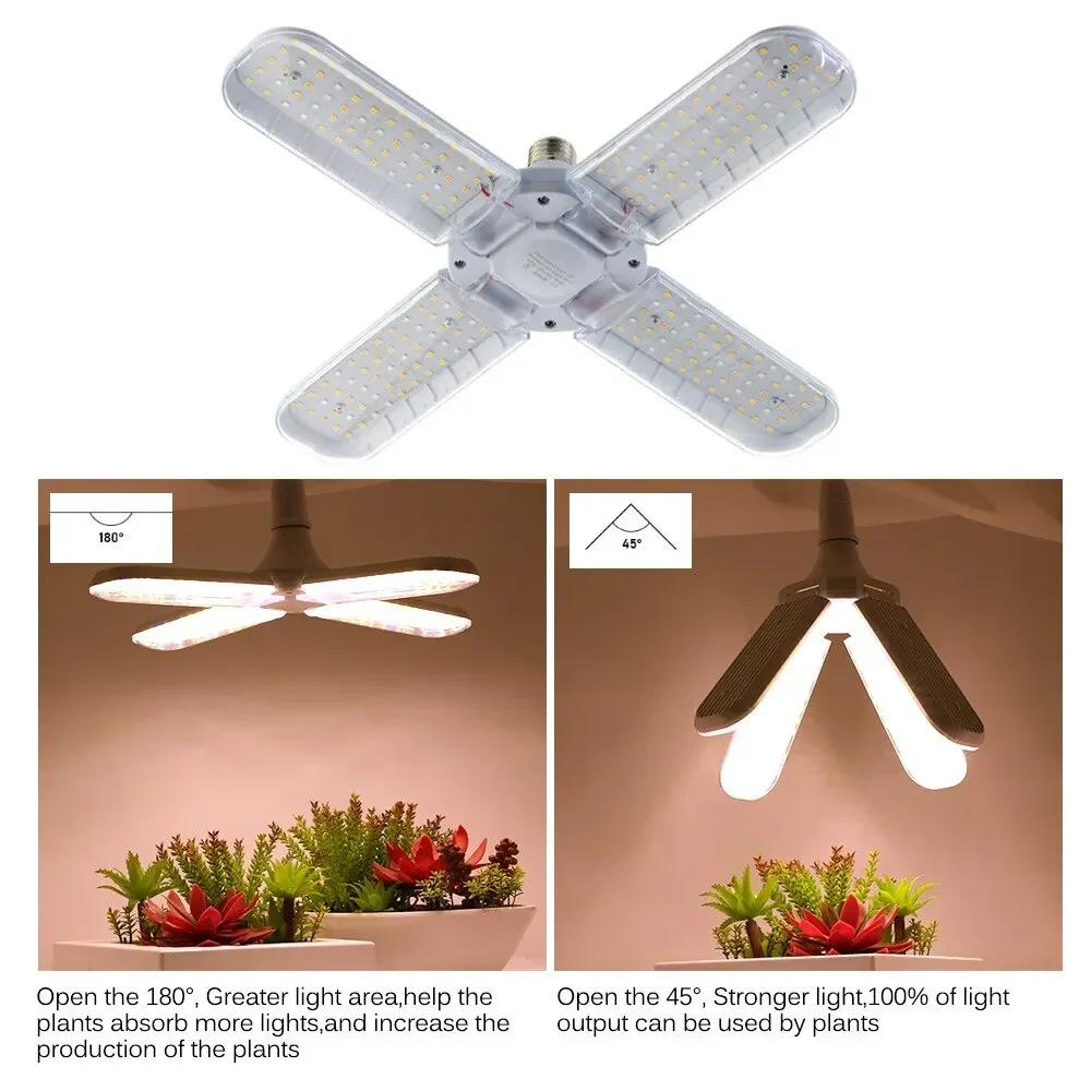 E27 Full Spectrum Grow Light 24W 36W 48W LED Foldable Phyto Lamp SMD2835 Bulb Indoor Plants Bloom Flowering Grow Lamp Garden thumbnail 5