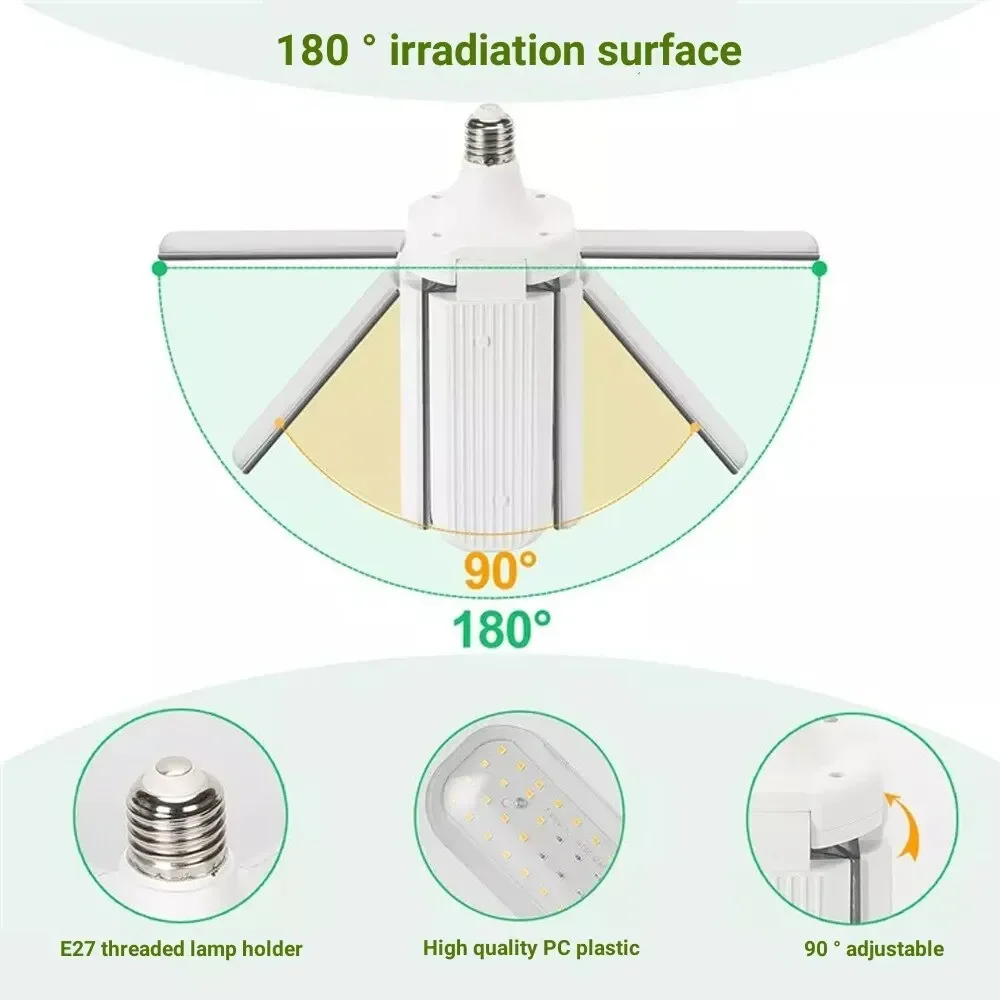 E27 Full Spectrum Grow Light 24W 36W 48W LED Foldable Phyto Lamp SMD2835 Bulb Indoor Plants Bloom Flowering Grow Lamp Garden thumbnail 6