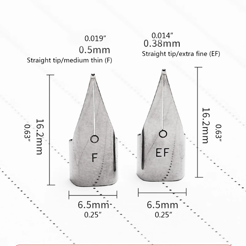 5 Pieces for Iridium Pen Nibs Replacement Straight Pen Nib Fit for Most Fountain Pens 0.5mm 0.38mm Optional for Kids Adu QXNF thumbnail 6
