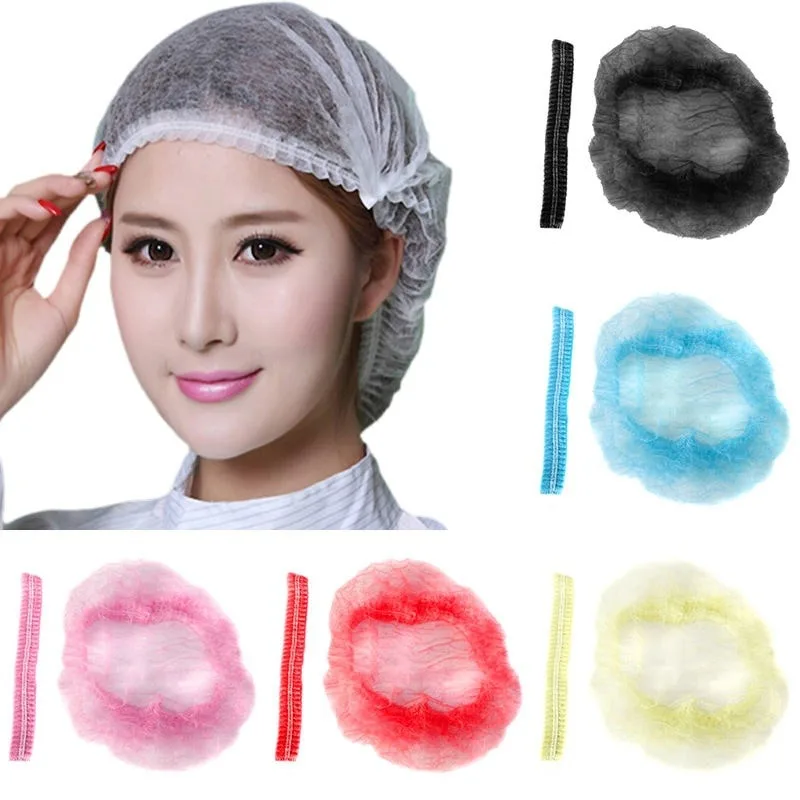 100pcs/Pack Disposable Hair Head Covers Net Bouffant Dustproof Anti Dust Caps Breathable Shower Bathing Hats Kitchen thumbnail 2