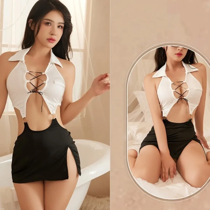 Sexy Lingerie Woman Secretary Pack Hip Skirt Nightclub Large Uniform Temptation Sex Babydoll Erotic Sexy Cosplay Women's Costume thumbnail 5