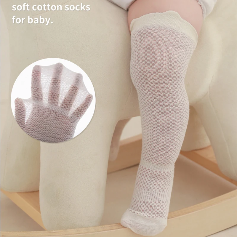 Summer Mesh Thin Baby Stockings Mosquito Baby Long Tube Socks Loose Cuff Boneless Newborn Socks Baby High Knee Socks thumbnail 2