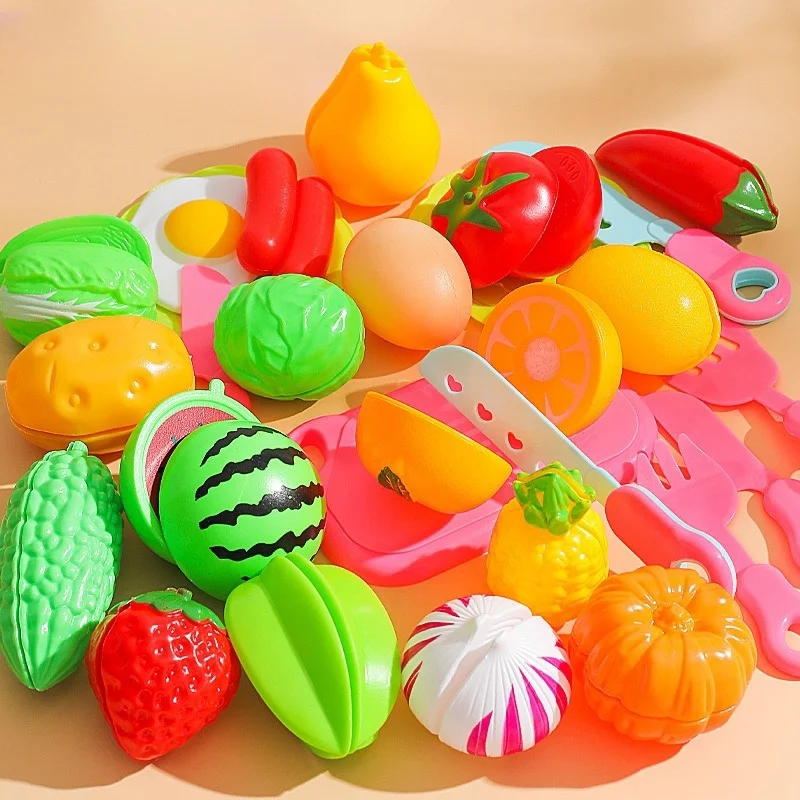 25 PCs Set DIY Fruit Cutting Music Toy Simulation Vegetable Fruit and Vegetable Children's Toy Girl Boy Kitchen Food Set thumbnail 4
