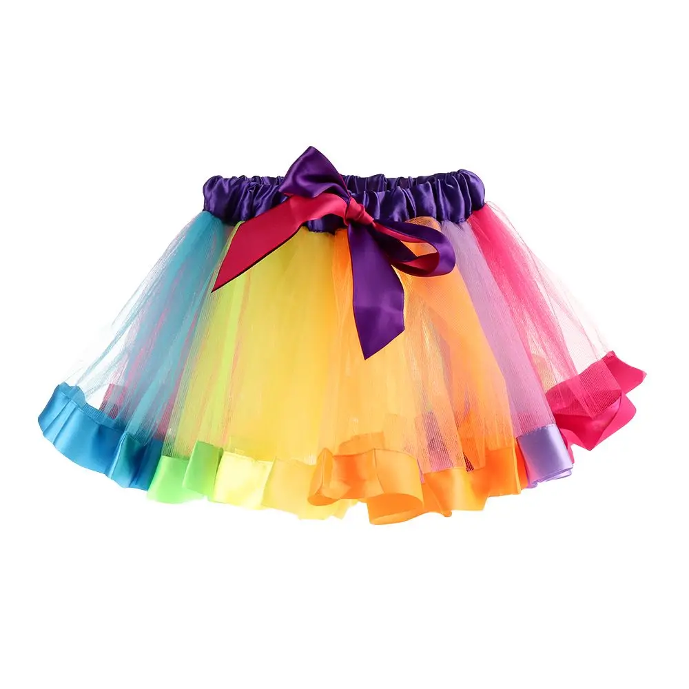 Party Dancewear Tulle Tutu Skirt Dresses Kids Baby Girl Toddler Rainbow Princess Dress Gift thumbnail 4