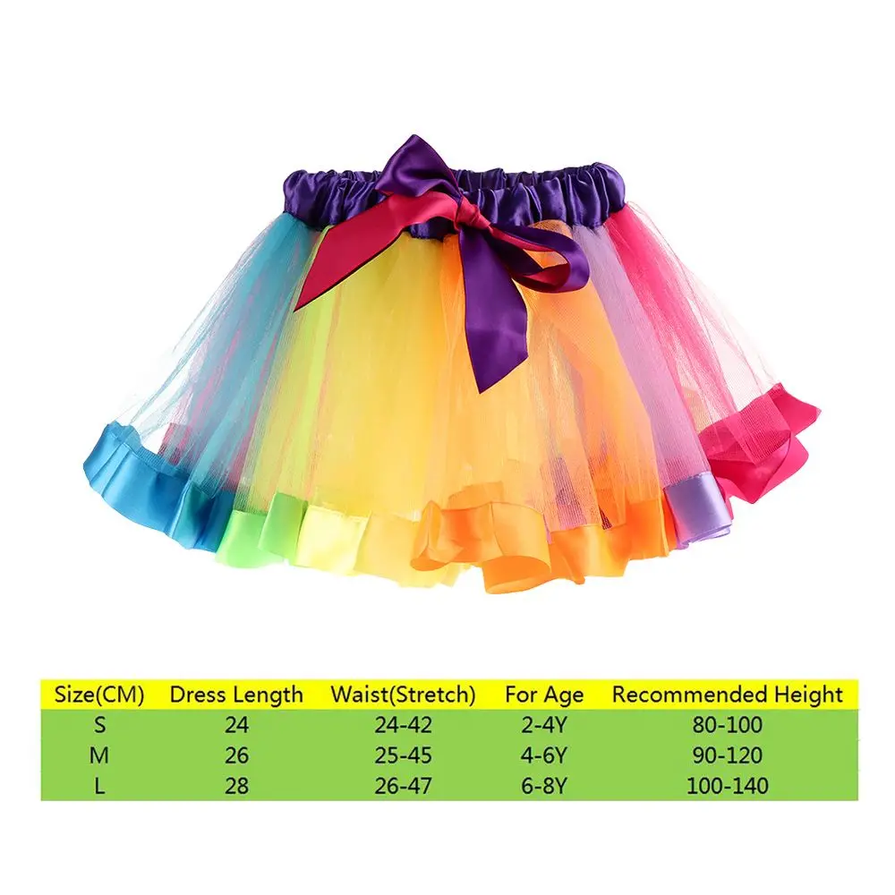 Party Dancewear Tulle Tutu Skirt Dresses Kids Baby Girl Toddler Rainbow Princess Dress Gift thumbnail 5