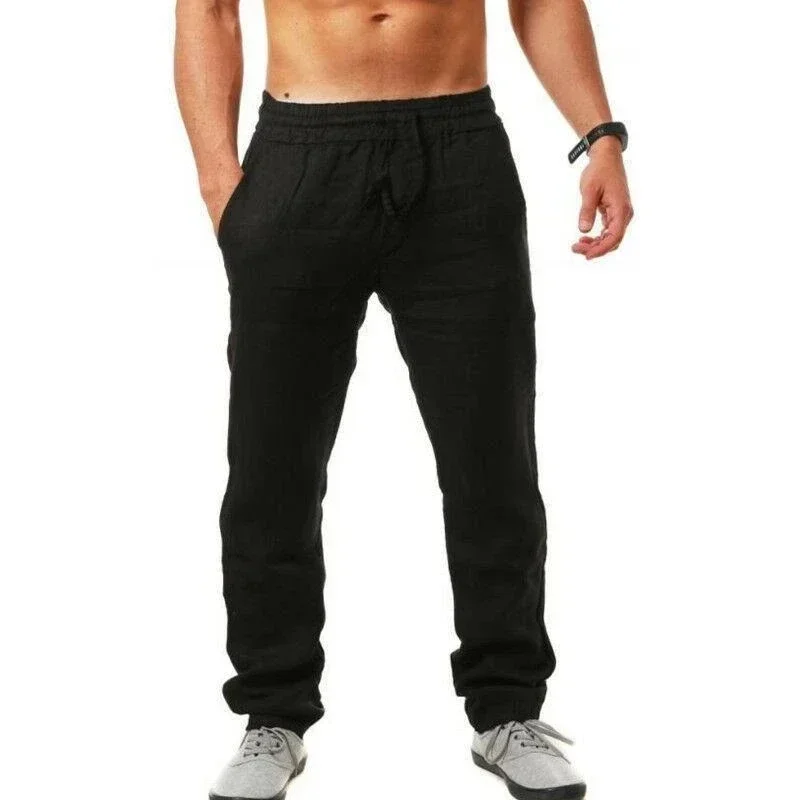 2024 Spring/Summer New Men's Cotton Linen Pants Summer Fashion Casual Solid Color Loose Plus Size M-4XL thumbnail 3