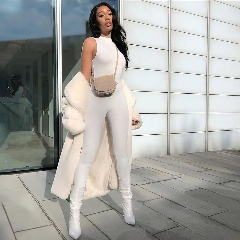 Pencil Jumpsuit Women New Full Seasons Casual Fitness Sporty Playsuit Sleeveless Slim Activewear All In One Jumpsuit Clothing thumbnail 3