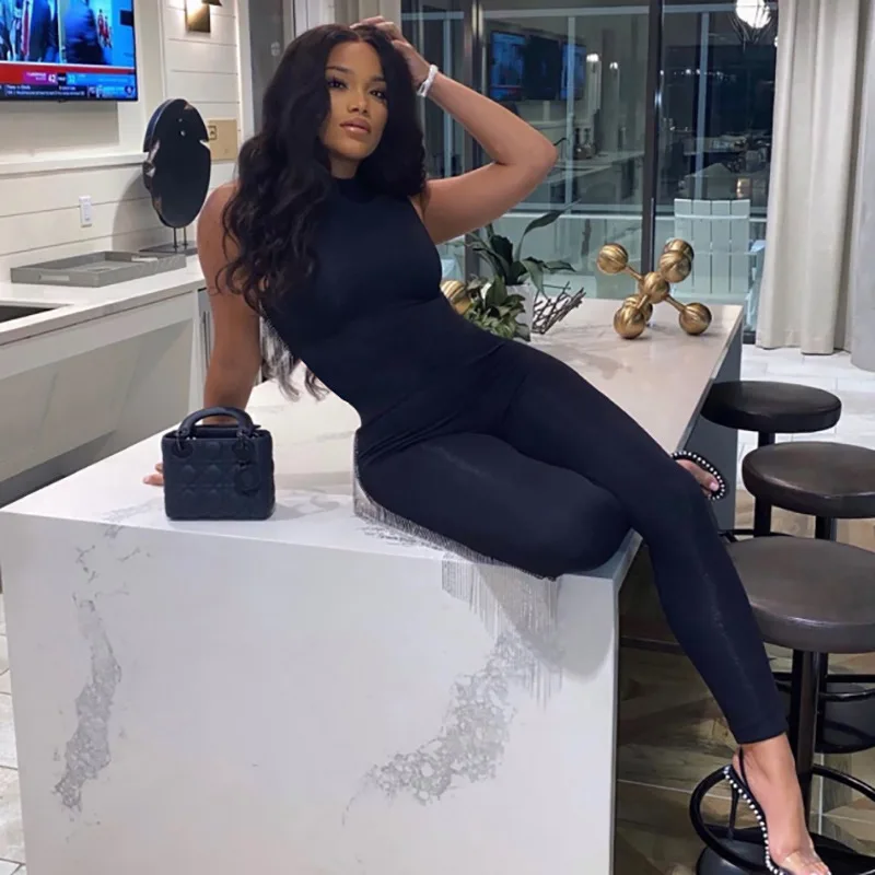 Pencil Jumpsuit Women New Full Seasons Casual Fitness Sporty Playsuit Sleeveless Slim Activewear All In One Jumpsuit Clothing thumbnail 5